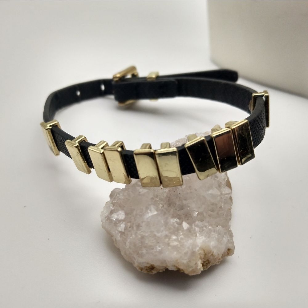Gold toned grunge punk‎ rock bracelet